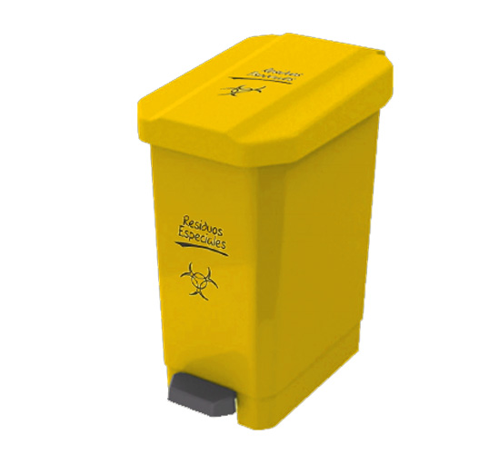 Contenedor con pedal 44 L amarillo