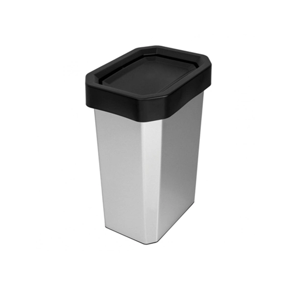 Contenedor con tapa vaivén 26 litros metalizado