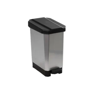 Contenedor de residuos con pedal 22 litros metalizado