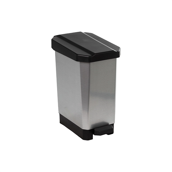 Contenedor de residuos con pedal 22 litros metalizado