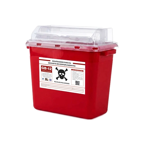Contenedor para cortopunzantes GB-12 rojo